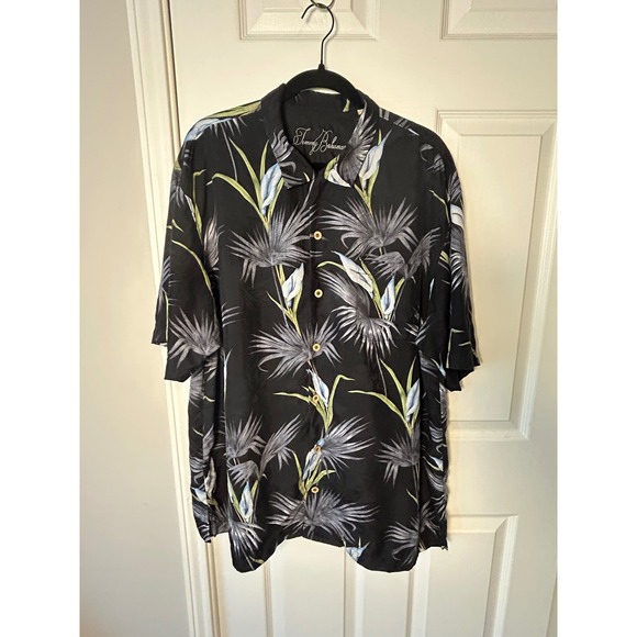 Tommy Bahama Silk Shirt Tropical‎ Floral Button Up Short Sleeve Resort Wear XL - Picture 1 of 16